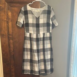 Piper and Scoot buffalo check midi dress